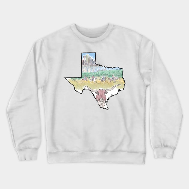 Texas Crewneck Sweatshirt by TwoBroads